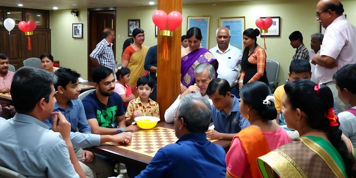 Cardamom Craze community meetup in India with players of all ages gathered for a tournament with traditional Indian snacks and decorations
